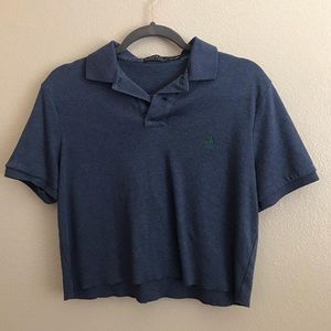 RALPH LAUREN Cropped Collared T-shirt